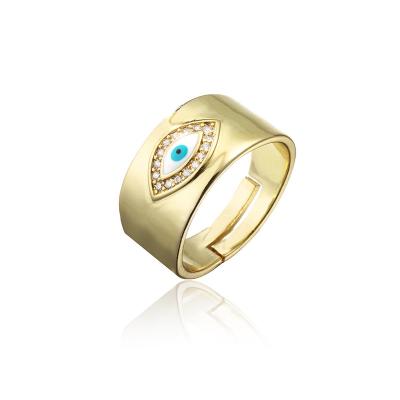 China BOHEMIA Cheapest Gold Plated Adjustable Evil Eye Rings Personality Rings For Women for sale