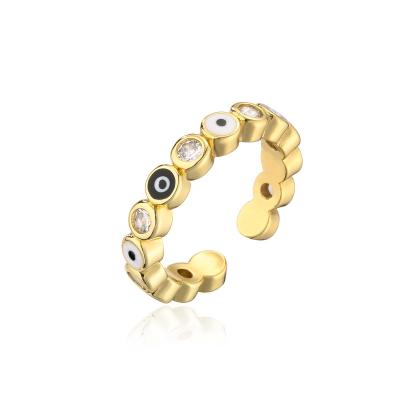 China BOHEMIA Cheapest Gold Plated Adjustable Evil Eye Rings Personality Rings For Women for sale