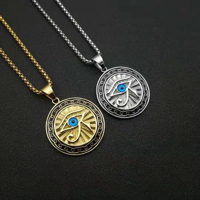 China CLASSIC 2022 Gold Plated High Quality Stainless Steel Color Conservation 18K Necklace Honus Eye Evil Eye Pendant for sale