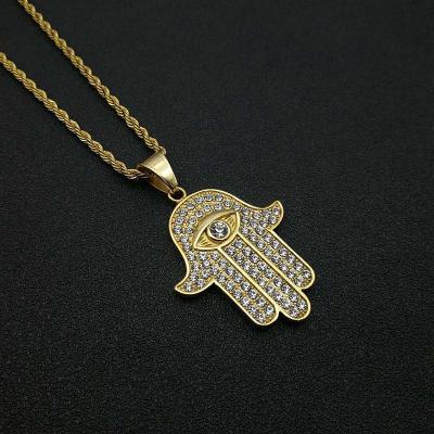 China CLASSIC 2022 Gold Plated High Quality Stainless Steel Color Conservation 18K Necklace Honus Eye Evil Eye Pendant for sale