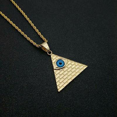 China CLASSIC 2022 Gold Plated High Quality Stainless Steel Color Conservation 18K Necklace Honus Eye Evil Eye Pendant for sale