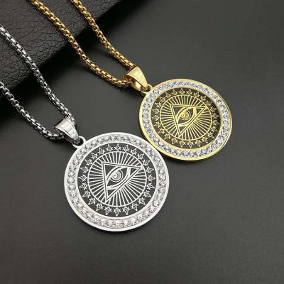 China CLASSIC 2022 Gold Plated High Quality Stainless Steel Color Conservation 18K Necklace Honus Eye Evil Eye Pendant for sale