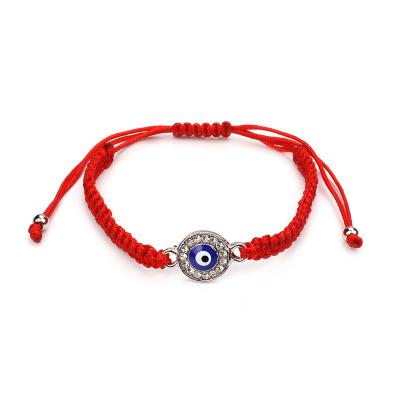 China Nazar Ethnic Cheap Women Evil Eye Braided Bracelet Diamond Gold Silver Plated Charm Braided Bracelet Protection Against Evil for sale