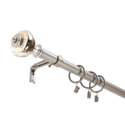 China Transitional hot sales single curtain pole with glass finial for sale