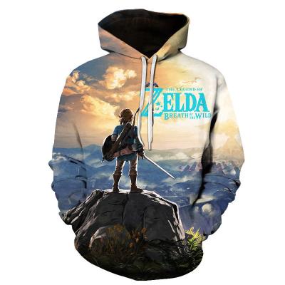 China Zelda Designer Printed Men Premium 3D Anti-Wrinkle Fashion Sweatshirt Game Zelda Printed Hoodies High Quality Hoodie for sale