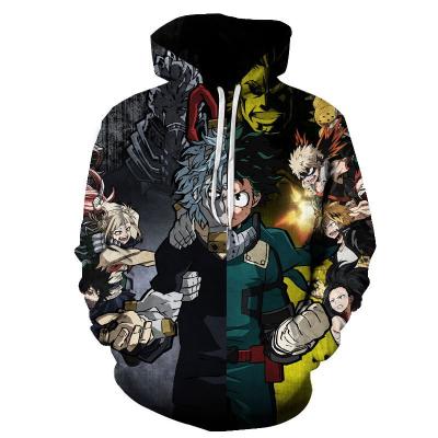 China Custom Anti-Wrinkle 3D Logo Printed Hoodie Anime My Hero Academia Pullover Washed Men Male Streetwear Sublimation Sweatshirt Hoodies for sale