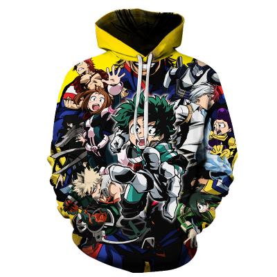 China Custom Anti-Wrinkle 3D Anti-wrinkle Winter Printing Wholesale Men My Hero Academia Hood Sweatsuit Clothing Women Long Sleeves Hoodie for sale