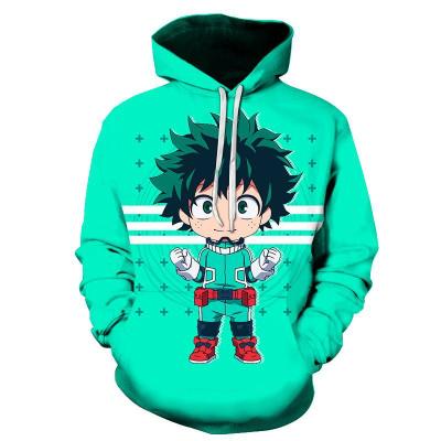 China Wholesale Custom Anti-Wrinkle Digital Printing Anti-Wrinkle My Hero Academia Sweater Japanese Anime Long Sleeve Hooded Sweatshirt Clothing for sale