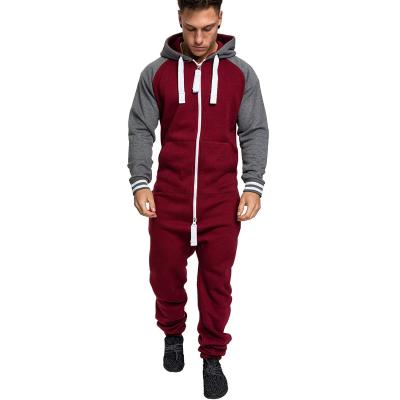 China Dropshipping Breathable Breathable Zipper Onesie Rompers Men Jump Suit Sets Tracksuits 1 Piece Set Jogging Tracksuits Sweatsuit Training Wear for sale