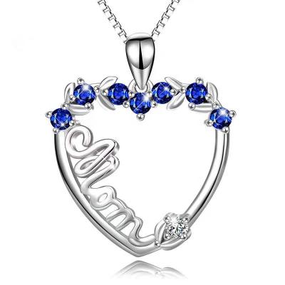 China FASHIONABLE Gift Mother's Day Gift Mother's Day Sterling Silver Fashion Temperament Clavicle Chain Heart Shape 5A Zircon Letter Necklace Factory Direct Sales for sale