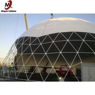 China Strong Party 100 People Steel Structure Frame Canvas PVC Geodesic Dome Tent Marquee for sale