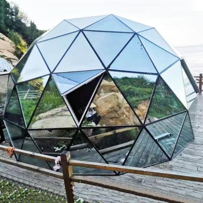 China Tube Type Glass Stake Geodesic Dome Steel Pipe Frame Structure Circo Igloo Igloo Tent for Green House Hotel Rooms and Market Scenic Promotion for sale