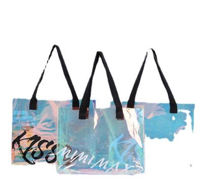 China Fashionable Custom High Quality Colored Gift Bag Transparent Plastic Packaging Bag PVC Jelly Tote Bag Soft TPU Glitter Bag Shopping Handbags for sale