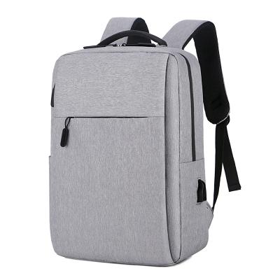 China With Custom Gray Oxford Fabric School Bag Anti-theft Business Laptop Backpack Single USB Water Resistant Light Weight Nylon Travel Bag for sale