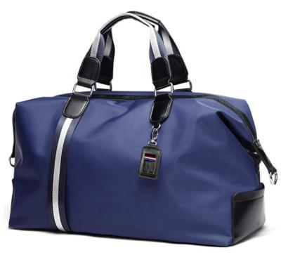 China Custom Wholesale Heavy Duty Weekender Navy Overnight Travel Leather Duffel Bag Lightweight For Women Mens for sale