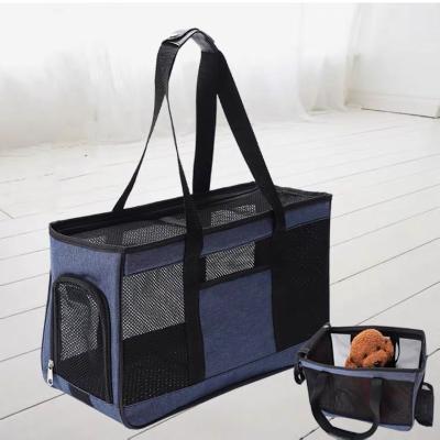 China High Quality Breathable Portable Travel Pet Carrier Organizer Fashion Mesh Tote Bag Lightweight Oxford Handbag Custom Made For Dogs Cats for sale