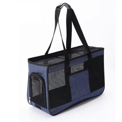 China High Quality Breathable Portable Anti-scratch Mesh Bath Bag Lightweight Fashion Travel Pet Carrier Bag Anti-bite Handbag For Dogs Cats for sale