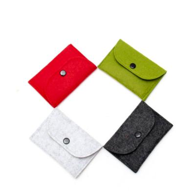 China Recyclable Fashionable Colorful Felt Coin Bag With Clasp Pencil Bags Cell Phone Storage Bags for sale