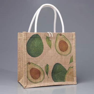 China 100% Eco-Friendly Fancy Gift Customs Printed Organic Natural Eco Recycle Carry Reusable Large Shopping Tote Burlap Foldable Bag With Handles for sale