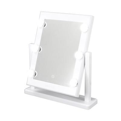 China Desk Vanity Mirror Lighted Small Professional Bedroom Hollywood Led Makeup Mirror for sale