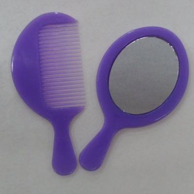 China Contemporary mini mirror and comb set with short handle baby mirror with comb for sale