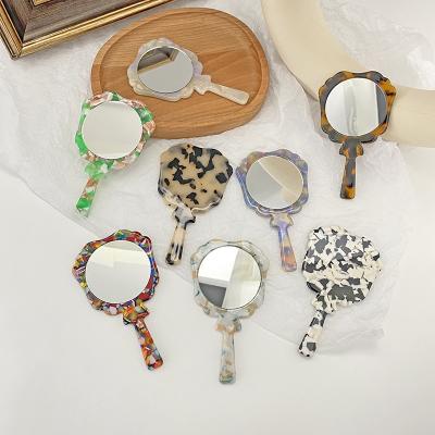 China Custom cute soft mirror CIA wind acetate makeup Japan and South Korea retro fashion handheld makeup mirror for sale