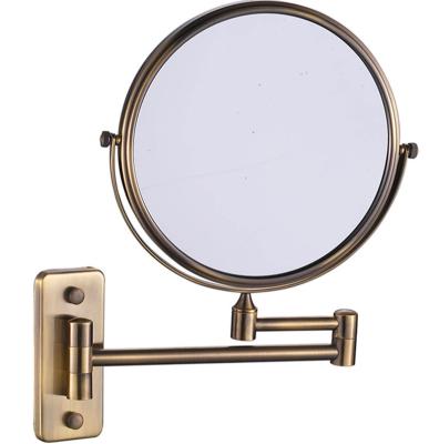 China New Design Fashion Bathroom Contemporary Stainless Cosmetic Mirror Double Side Folding Fancy Bath Rotary Wall Mirror for sale