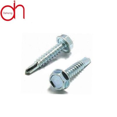 China HEX Grade 8.8 Steel Zinc Plating Power Screw Drivers Phillips Hex Head Self Drilling Screws for sale