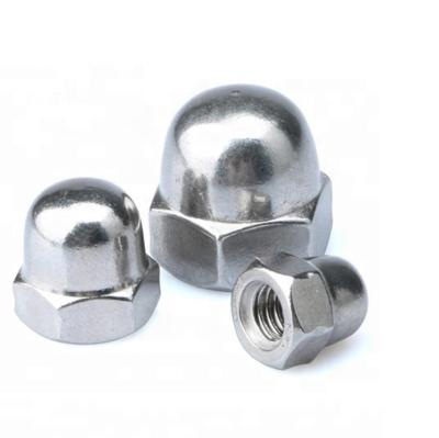 China M4-24 heavy industry guaranteed silver zinc stainless steel hex 304 316 din1587 dome cap nut for sale