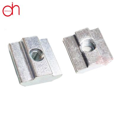 China Heavy Industry M4 M5 M6 M8 Stainless Steel Single Surface Hardware Aluminum T Slot Sliding Nut for sale