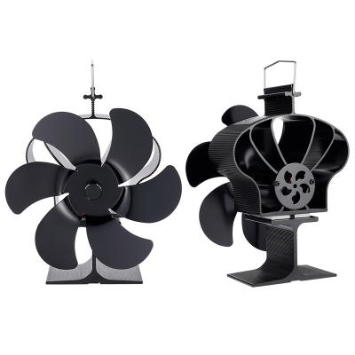 China Hotel Stove Fan 6 Blades Heat Powered Wood Silent Operation Efficiently Circulates Hot Air for sale