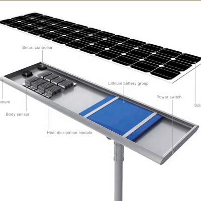 China Road/Street/Garden LONGVOLT ENERGY Integrated All In One Lithium Battery Solar System 100W Street Light for sale