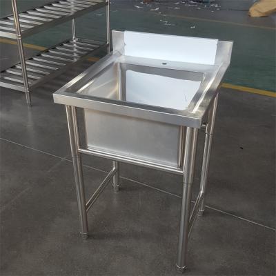 China Wholesale 304 Stainless Steel Square Kitchen Industrial Welded Single Bowl Sinks Custom Made for sale