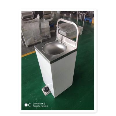 China With Faucet Small Volume 304 Grade Stainless Steel Custom Movable Commercial Kitchen Hand Free Wash Sink With Suction Valve for sale