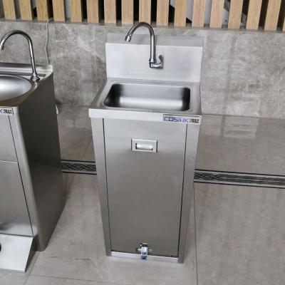 China Hot Sales Handmade Stainless Steel Hand Wash Sink With Foot Operated Faucet For Hospital Used for sale