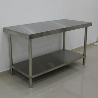 China Easily Assembled Commercial Kitchen Equipment 304 201 Two Layers Work Table Stainless Steel Kitchen for sale