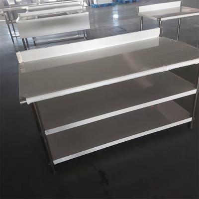 China Custom High Quality 3 Layer Restaurant Kitchen Stainless Steel Industrial Steel Work Table For Outdoor Kitchen for sale