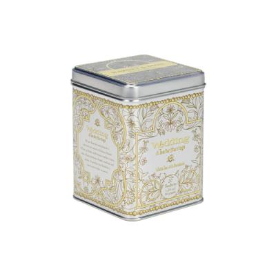 China Interesting Square Tin Cans Recyclable Custom Printed Small Meta Tin Metal Tin Cans Tea Trolley Cosmetic Tin Box For Candy Tea for sale