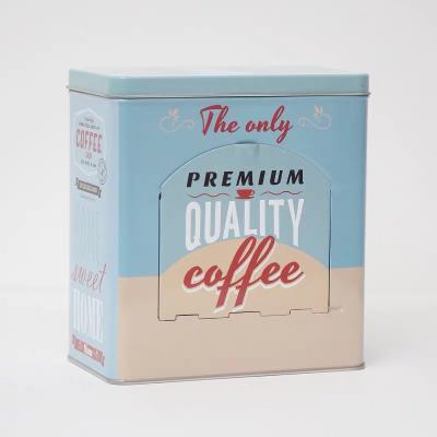 China OEM Recyclable Wholesale Metal Instant Coffee Tea Canister Embossed Box Rectangular Boxes For Tea Coffee for sale