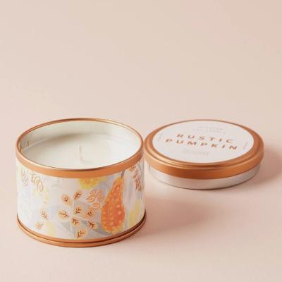 China Recyclable Wholesale Custom Candle Tin Round Scented Aromatherapy Tin For Candle Soy Wax Scented Candles Tin for sale