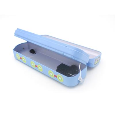 China Hot Sale Gift Hinge Tin Box Pencil Case Cheaper Kids Pencil Metal Tin Box Pencil Tin With Handle for sale