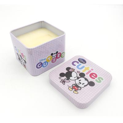 China Mickey Mouse Printing Square Fossil Tin Box Recyclable Watch with EVA For Kids for sale