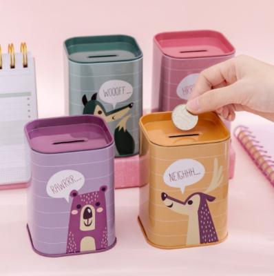 China Recycled Materials Tin Box Manufacturers Money Saving Colorful Metal Tin Box For Coin Bank Collection Pen Tin Box Container for sale