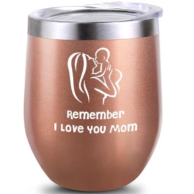 China Viable Stainless Steel Wine Heat Insulation Tumbler Cup Coffee Mug Stainless Steel Double Egg Shaped Mug for sale