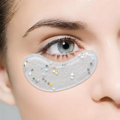 China Custom Eco-Friendly Glitter Sparkle Silicone Anti-Wrinkle Puffiness Eye Gel Sheet Mask Korea Bling Cooling Hydrogel for sale