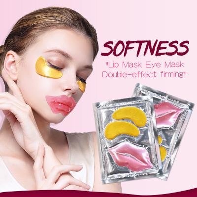 China Custom moisturizer private label gel lip and eye patch collagen lip and eye mask moisturizer set for sale