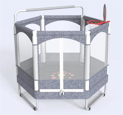 China Polygonal net trampoline safe and non-toxic trampoline for kids kindergarten sports trampoline 60 inch for sale