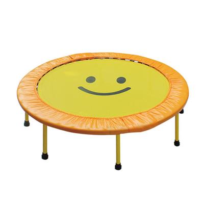 China Hot Sale Children's Mini Trampoline 40 Inch 50 Inch Folding Bungee Jumping Bed Spring Smile Face Trampoline for sale