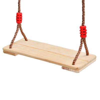 China Garden Playground Outdoor Wooden Swing Toys Small Brand Pine Wood Swings For Kids for sale