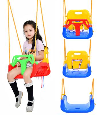 China Leisure / Recreational Sports Brand Durable Hanging 3 In 1 Swing Infant Plastic Sets With Ropes Kids Two Seat Swing for sale